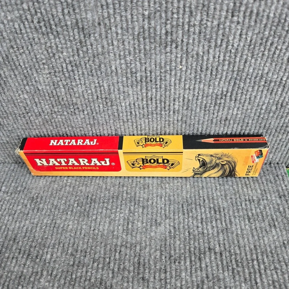 Nataraj Bold Super Black Pencils Set with Sharpener and Eraser NOS
